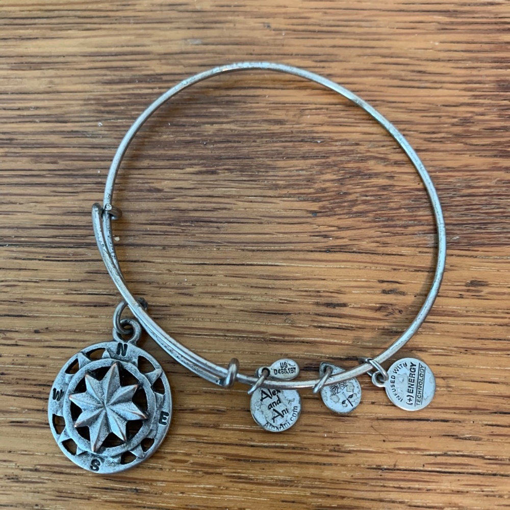 Alex and Ani compass charm bracelet